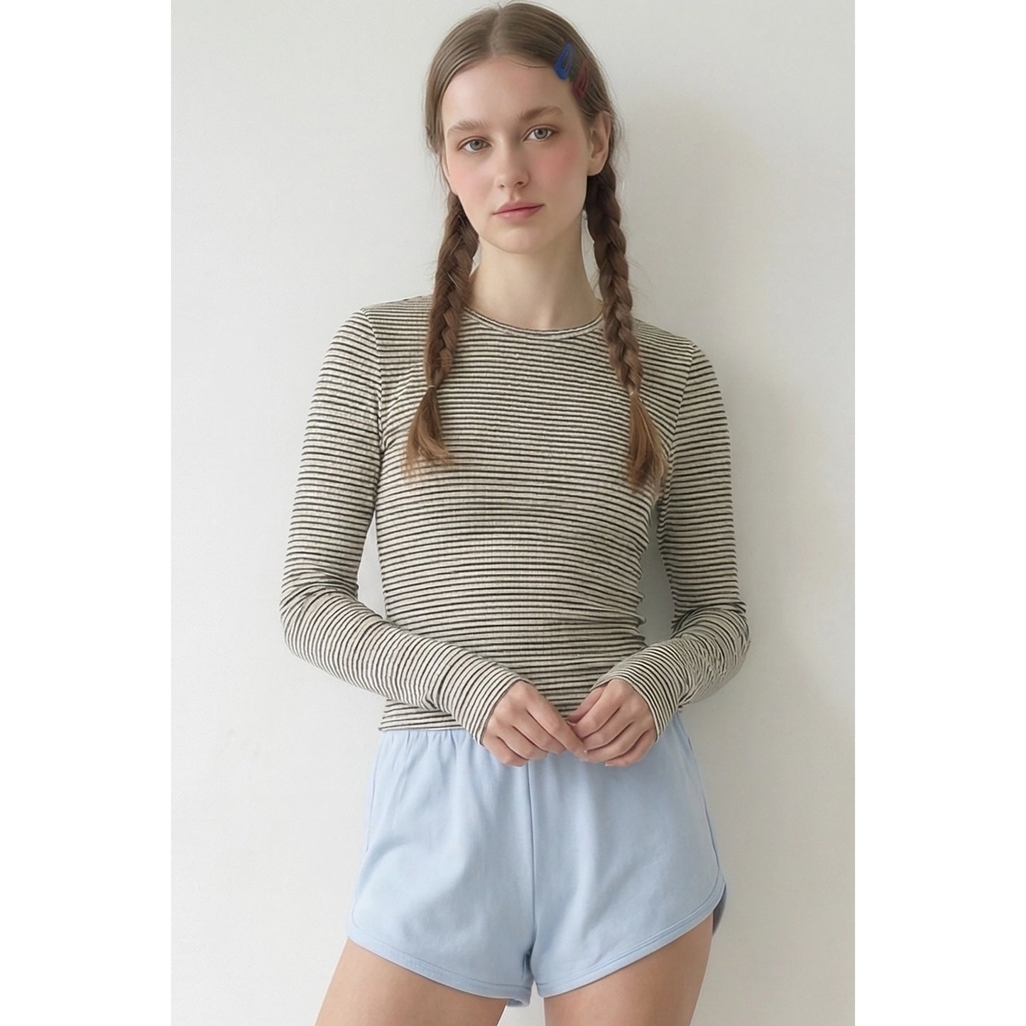 Long Sleeve Striped T-shirt Oat/Black