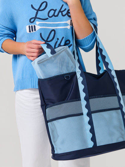 Navy Neoprene Beach Tote - Clothe Boutique