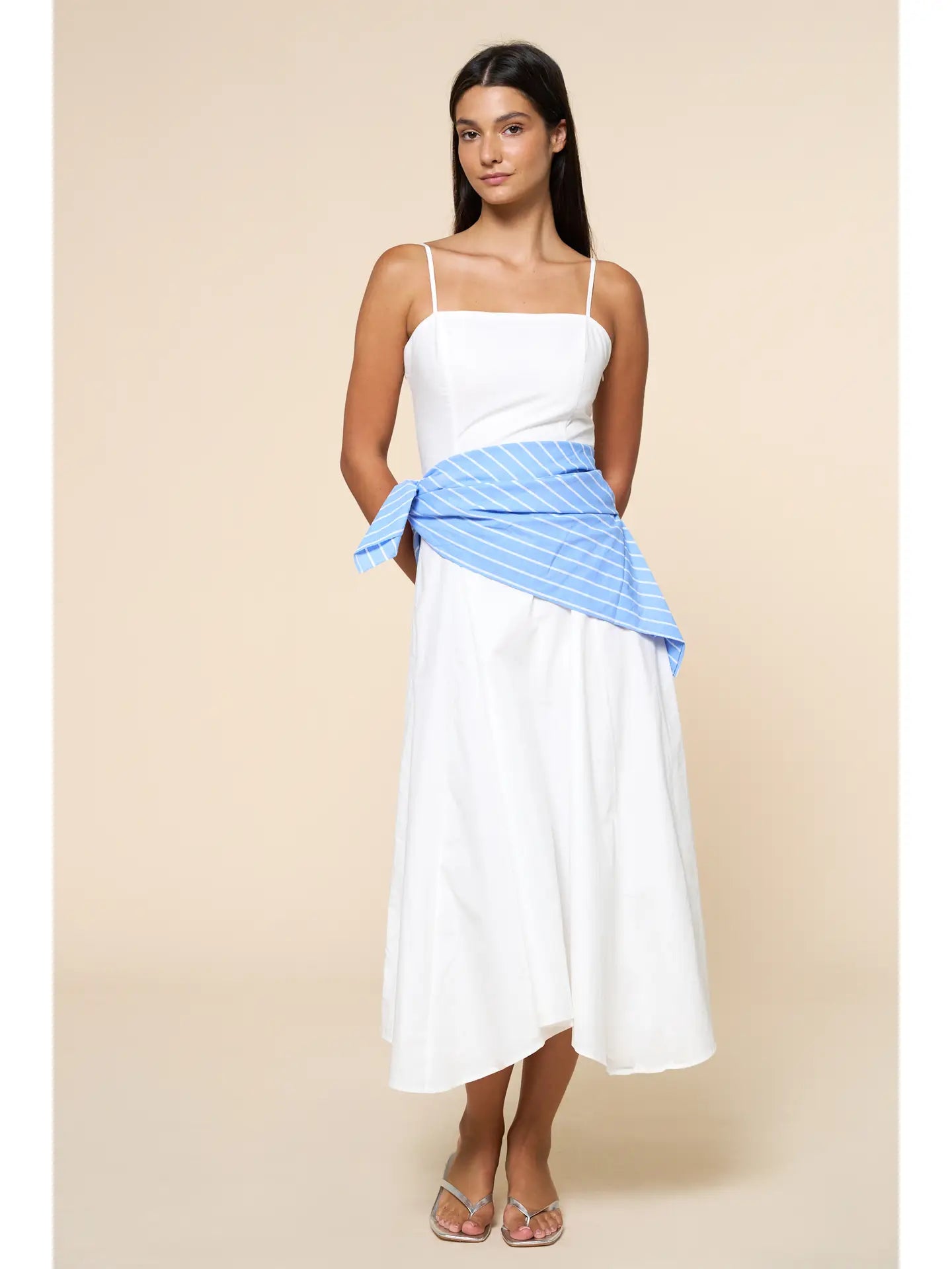 Stripe Waist Bandana Dress