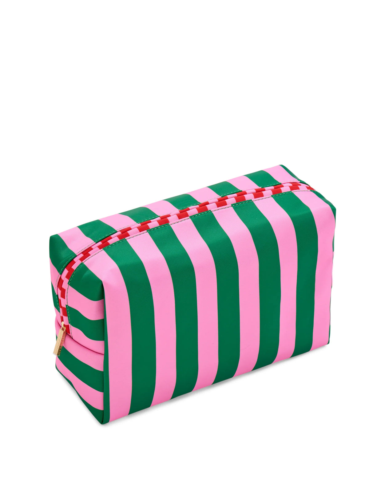 Stripe Boxy Zip Pouch Green L