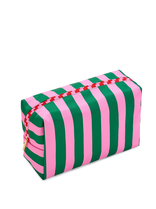 Stripe Boxy Zip Pouch Green L