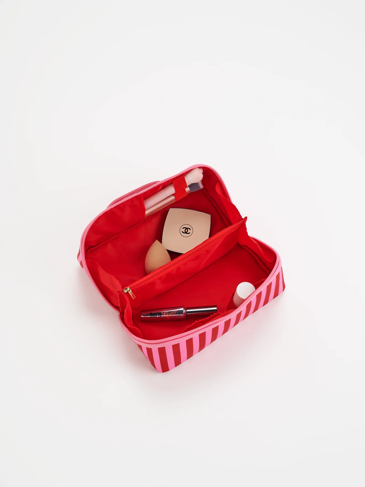 Holly Stripe Cosmetic Pouch Pink