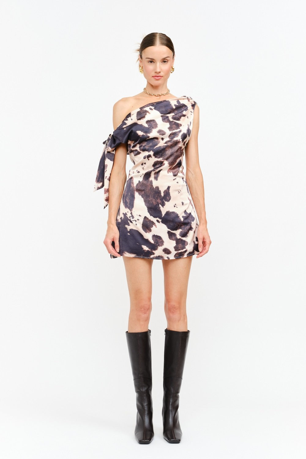 Natasha Cow Print Mini Dress
