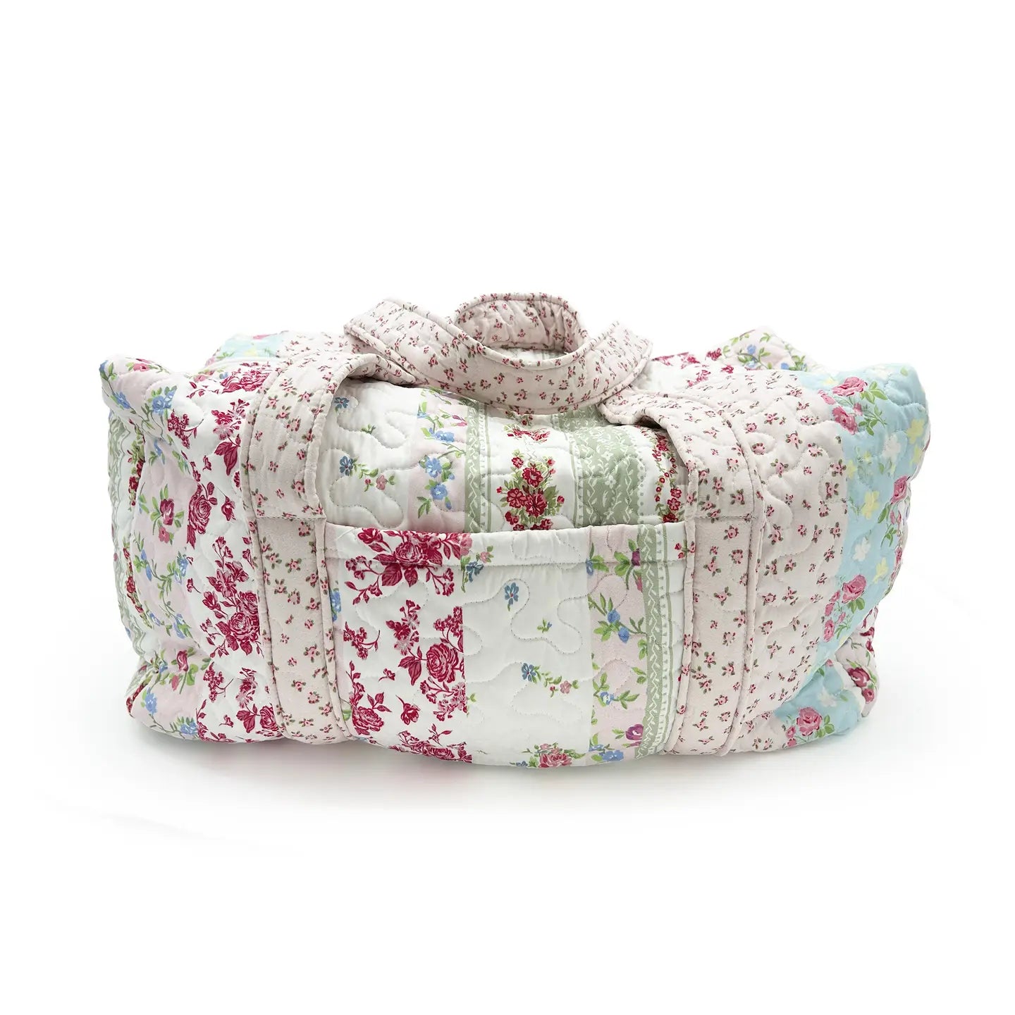 Patchwork Stripe Quilted Duffle Bag