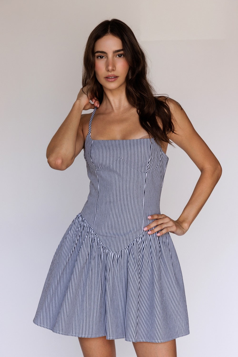 Stripe Fit And Flare Mini Dress