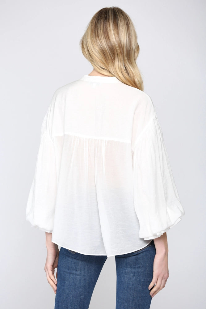 Puff Sleeve Button Down Blouse