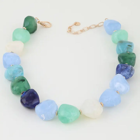 Blue Stone Beaded Necklace