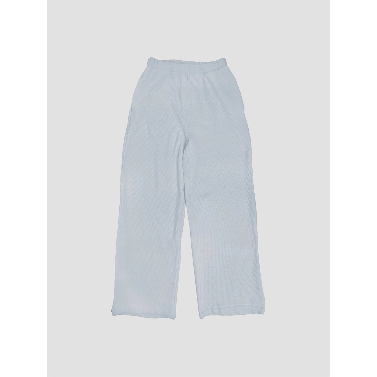 Waffle Knit Wide Leg Pants Pale Blue - Clothe Boutique