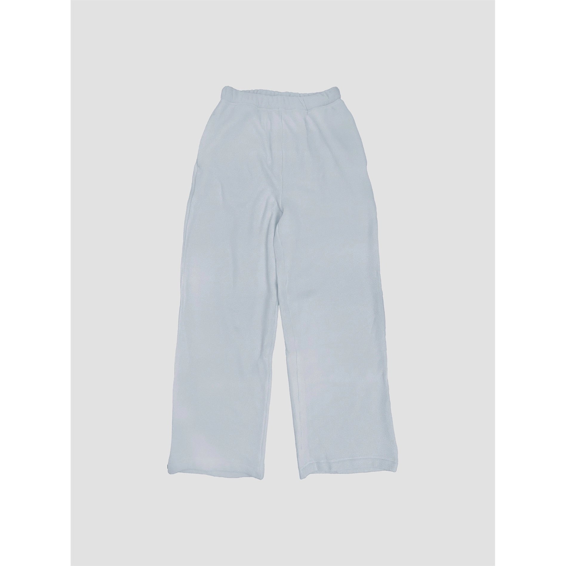 Waffle Knit Wide Leg Pants Pale Blue - Clothe Boutique
