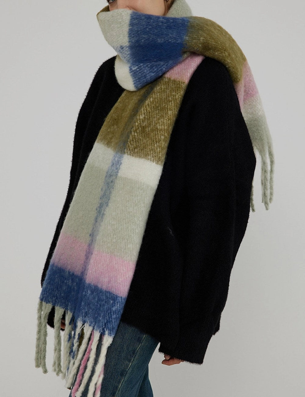 Plaid Color Block Blanket Scarf