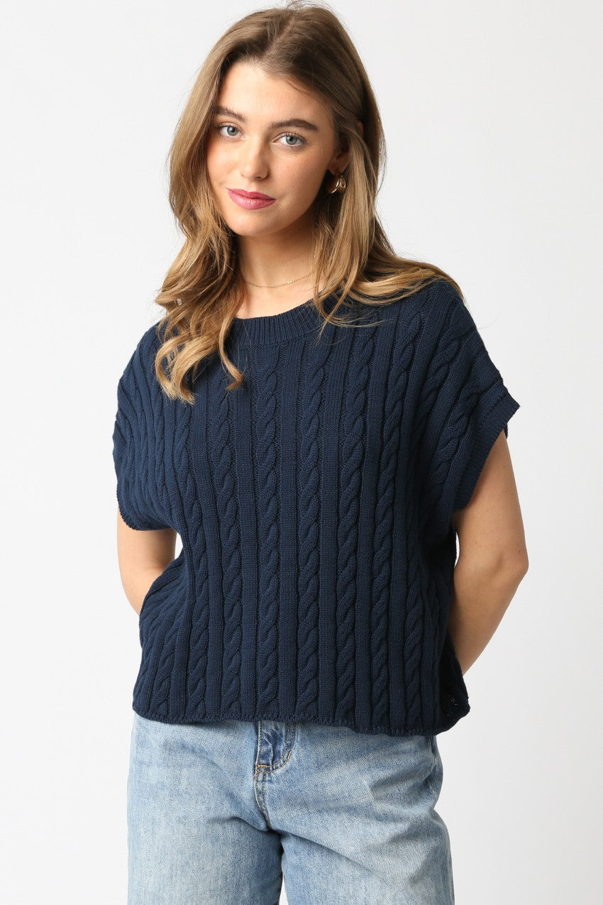 Eliana Sweater Top Navy