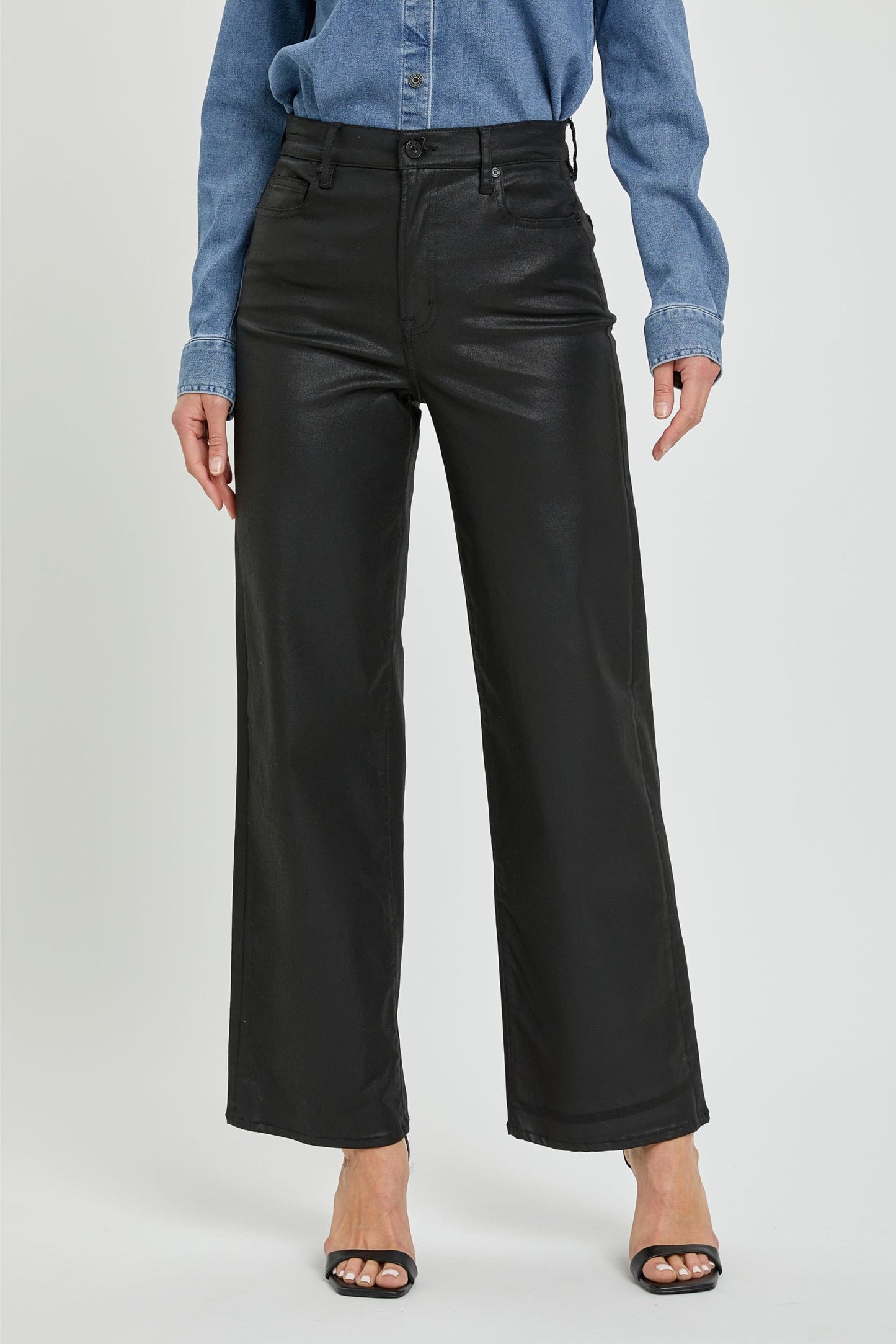 Black Coated Dad Jeans