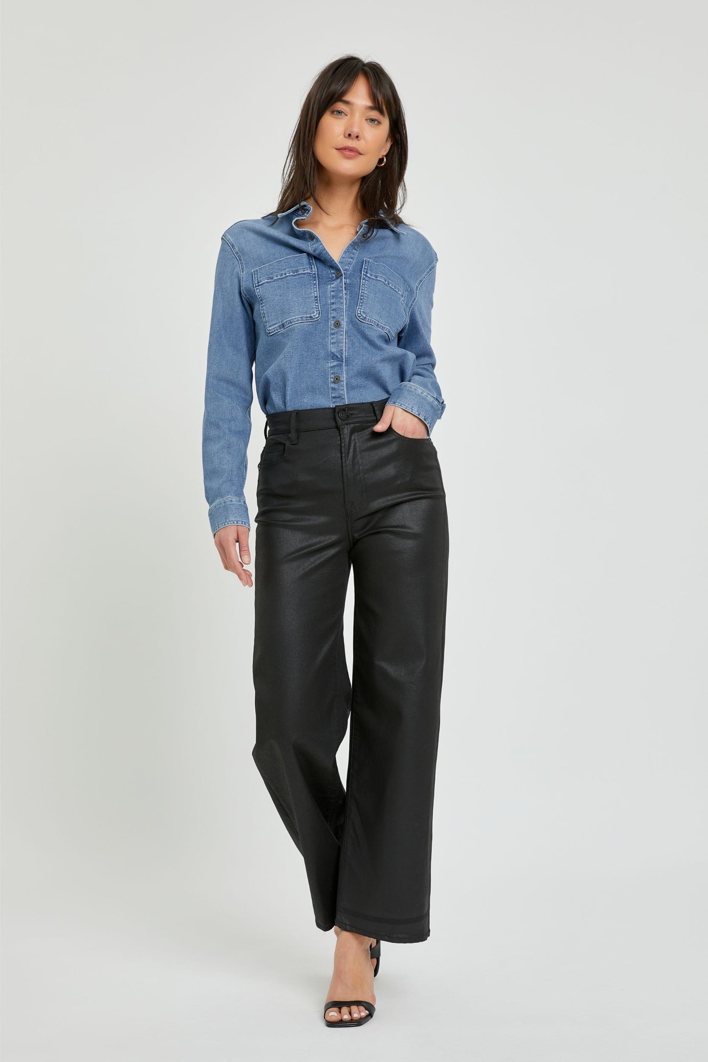 Black Coated Dad Jeans