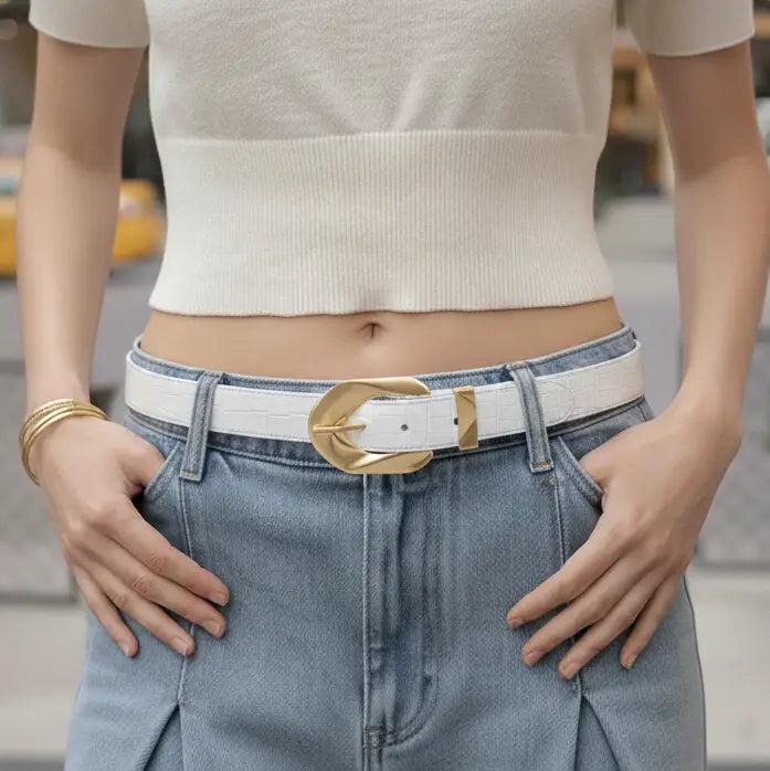 Opulent Croco Belt Ivory