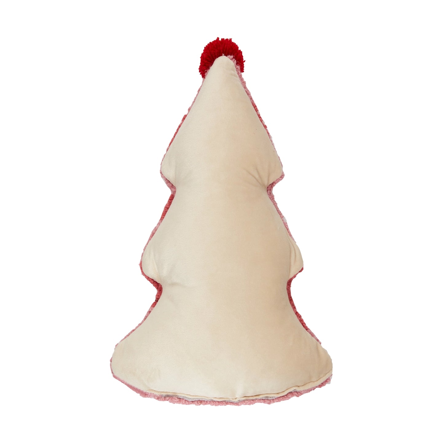 Pink Holiday Tree W/ Pom Hook Pillow