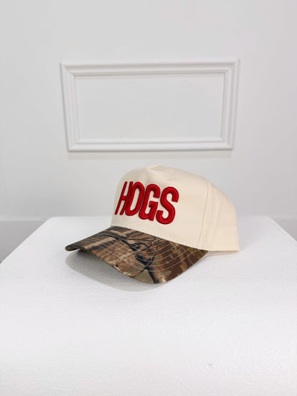 Red HOGS Camo Trucker Hat