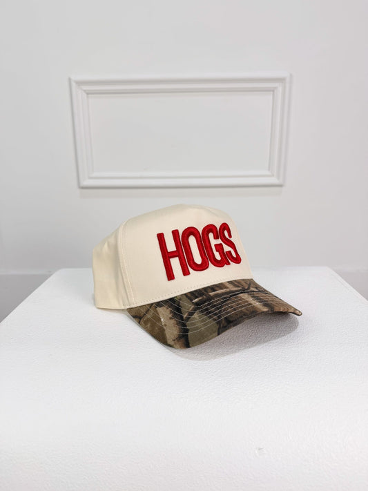 Red HOGS Camo Trucker Hat