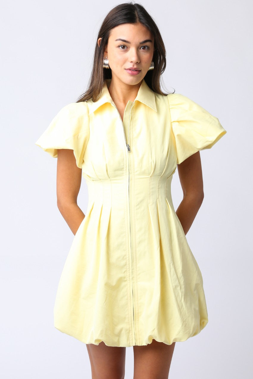Melissa Bubble Mini Dress Yellow