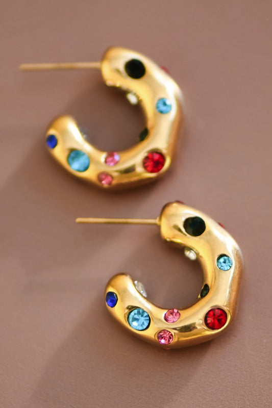 Gemstone Chunky Hoops