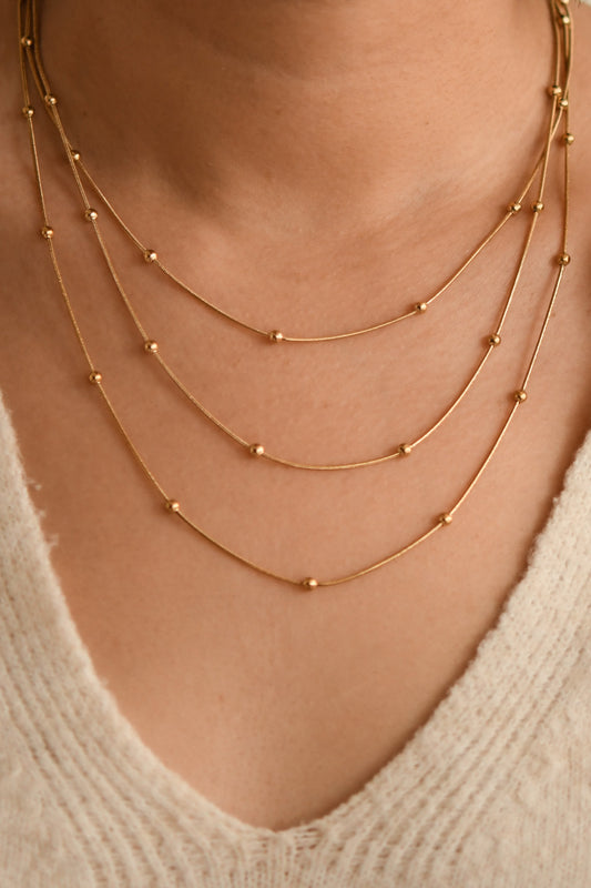 Gold Dipped Ball Chain Necklace