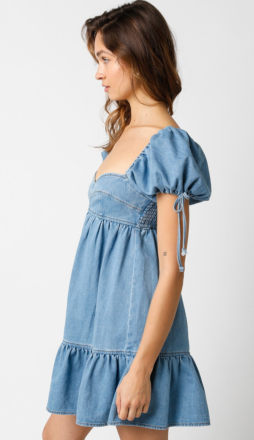 Denim Baby Doll Tie Dress - Clothe Boutique