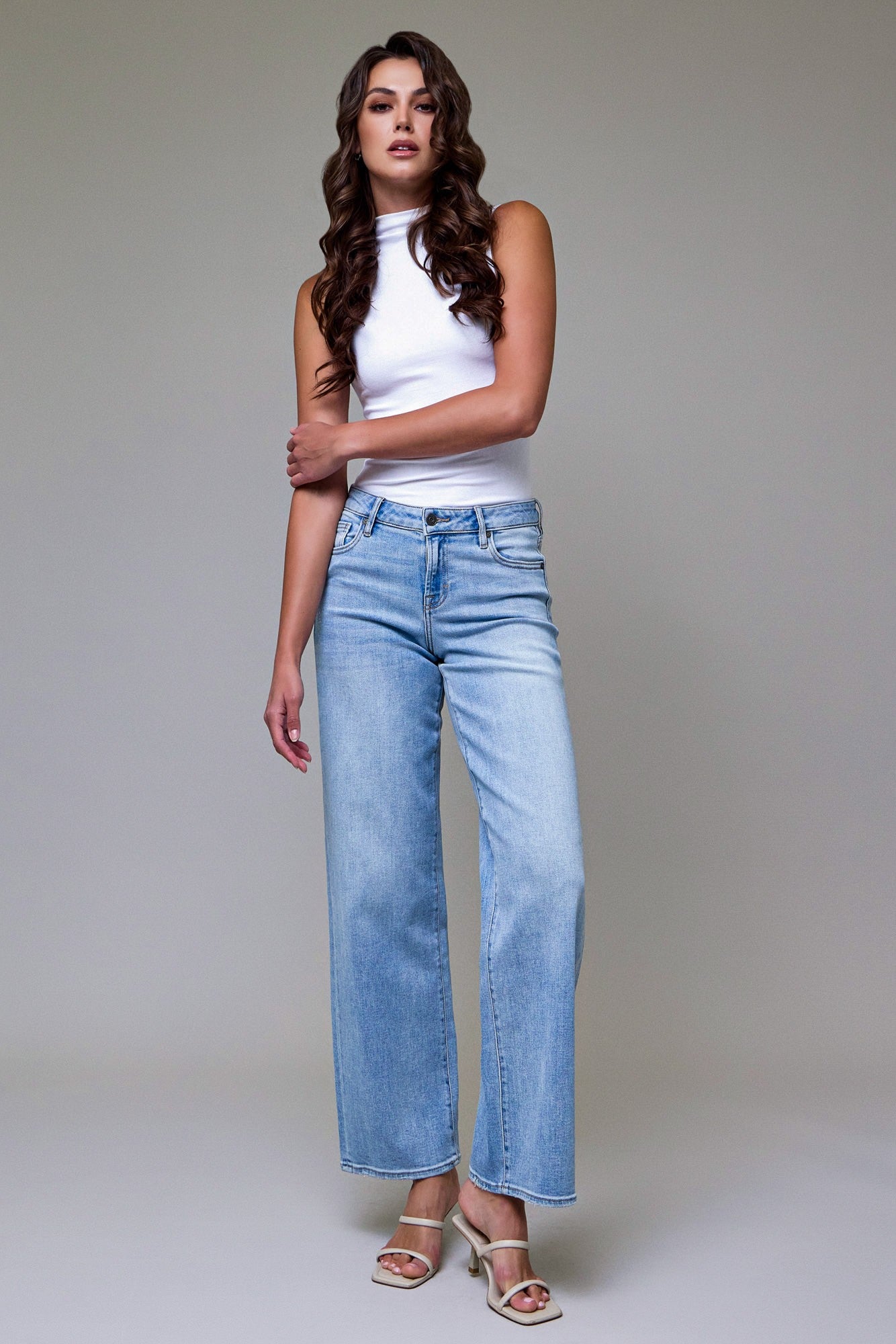 Clean Hem Dad Jeans Light Wash - Clothe Boutique