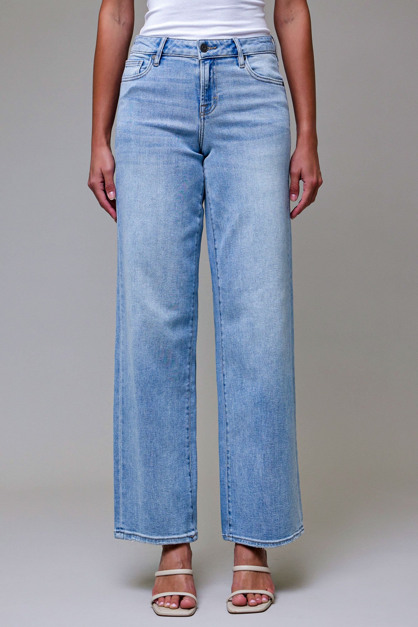 Clean Hem Dad Jeans Light Wash - Clothe Boutique
