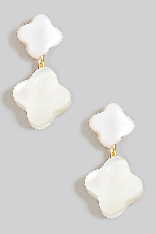 Double Clover Shell Earrings