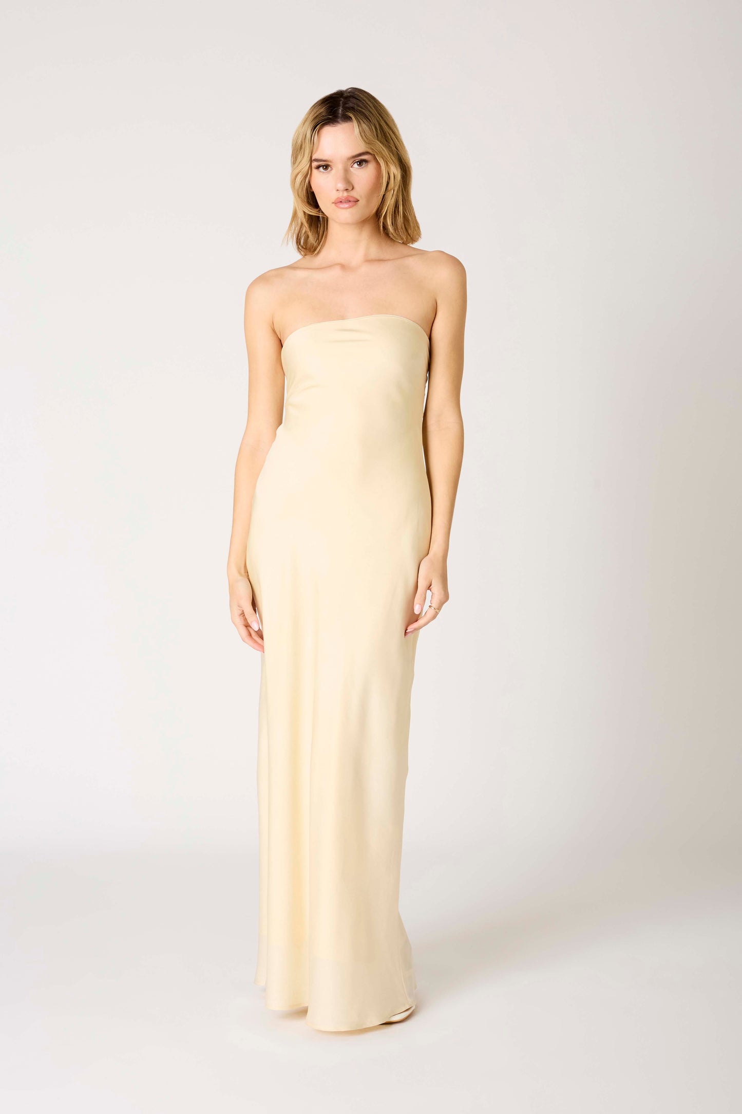 Strapless Satin Dress Butter