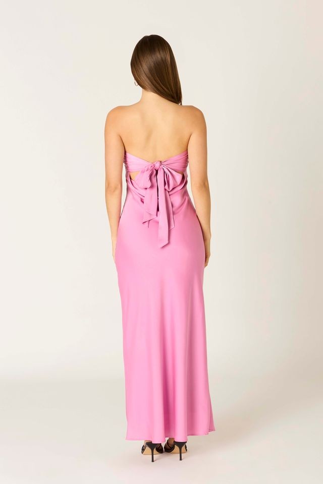 Strapless Satin Dress Peony