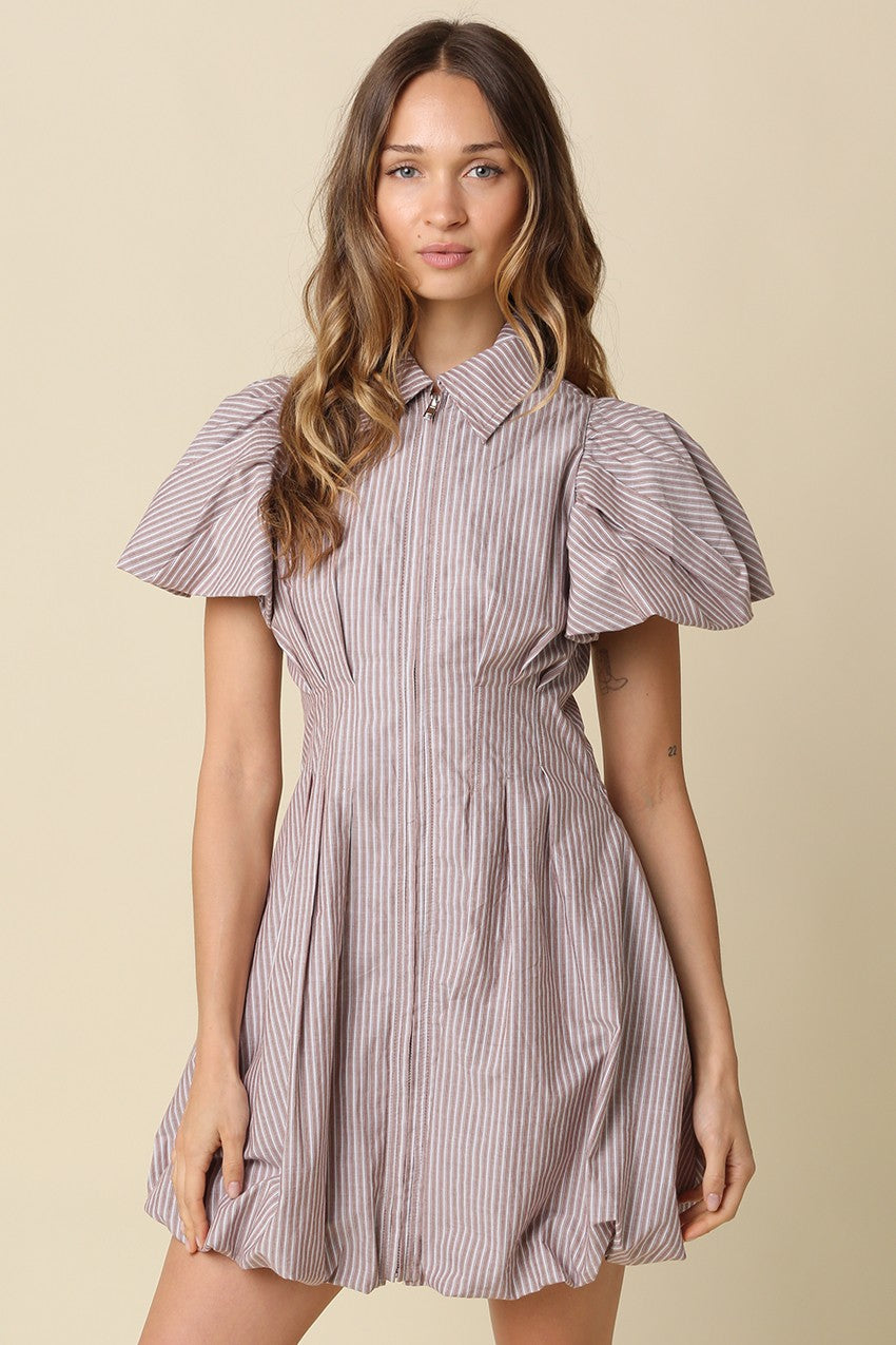 Riley Stripe Bubble Hem Dress
