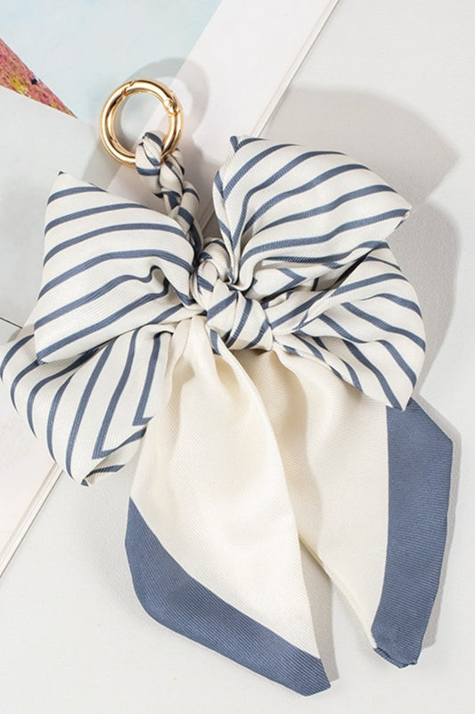 Bow Scarf Bag Charm - Blue