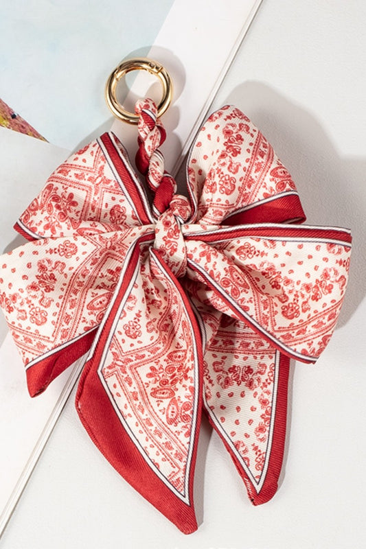 Bow Scarf Bag Charm - Red