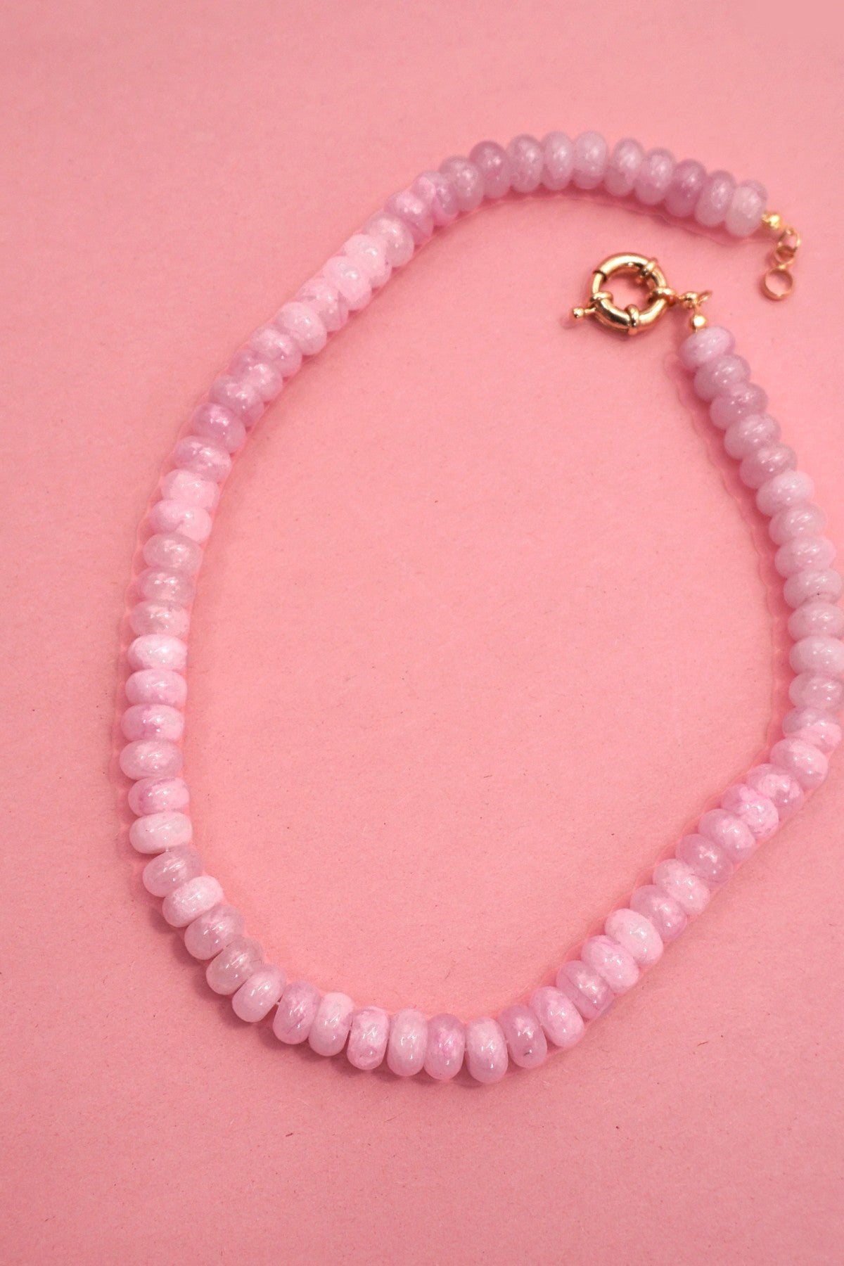 Pink Stone Beaded Necklace