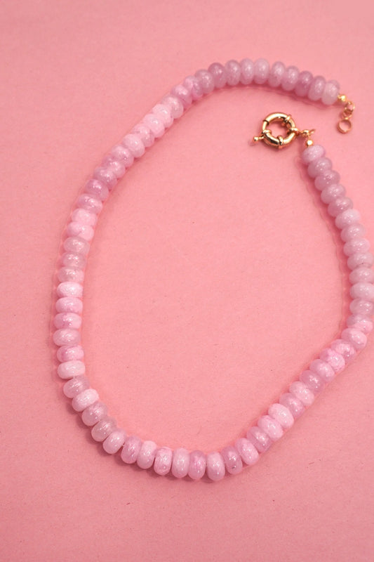 Pink Stone Beaded Necklace