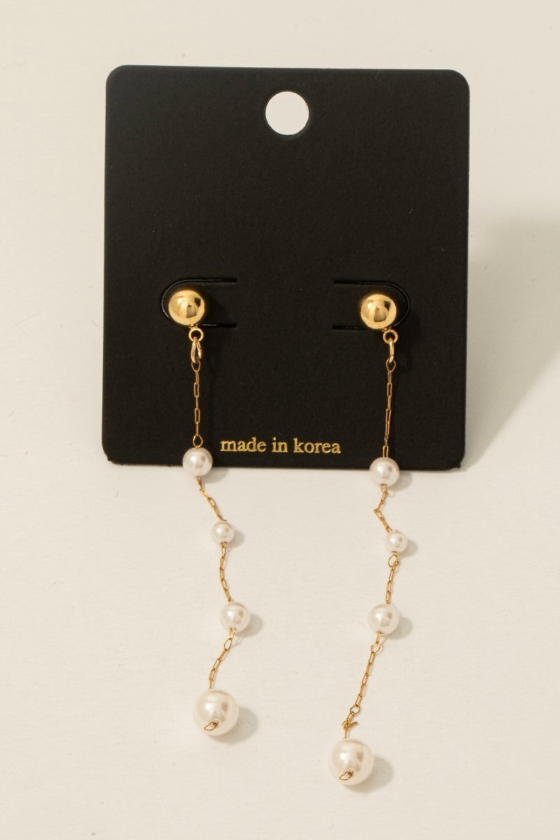 Long Pearl Earrings