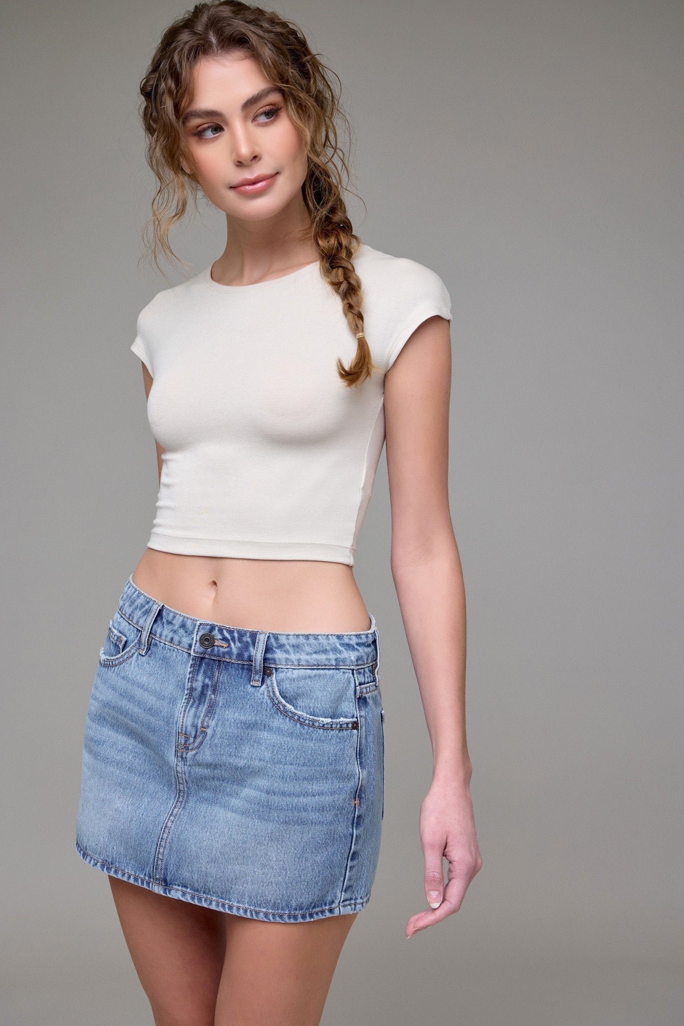 Denim Micro Mini Skirt