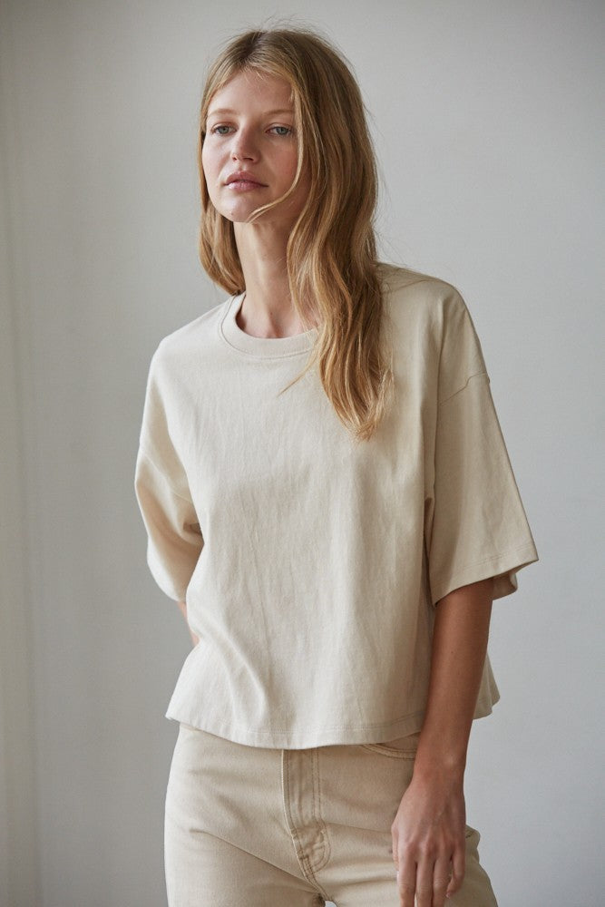 Boxy Fit Tee Cream