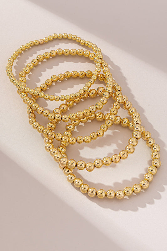 Gold Bead Bracelet Set