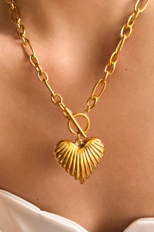 Chunky Heart Toggle Necklace