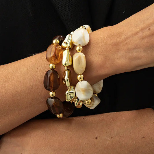 Brown Chunky Bracelet Set