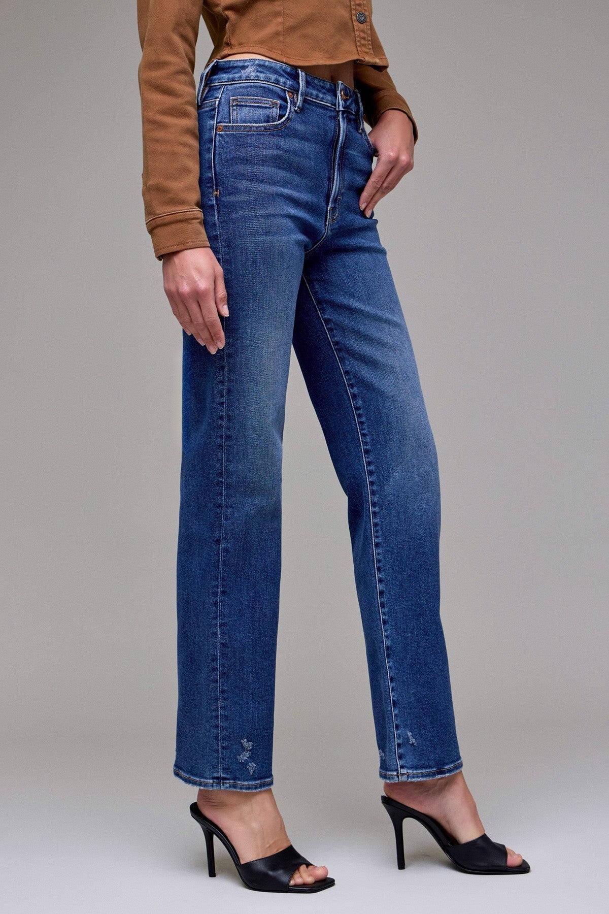Classic Straight Leg Dark Wash Jeans