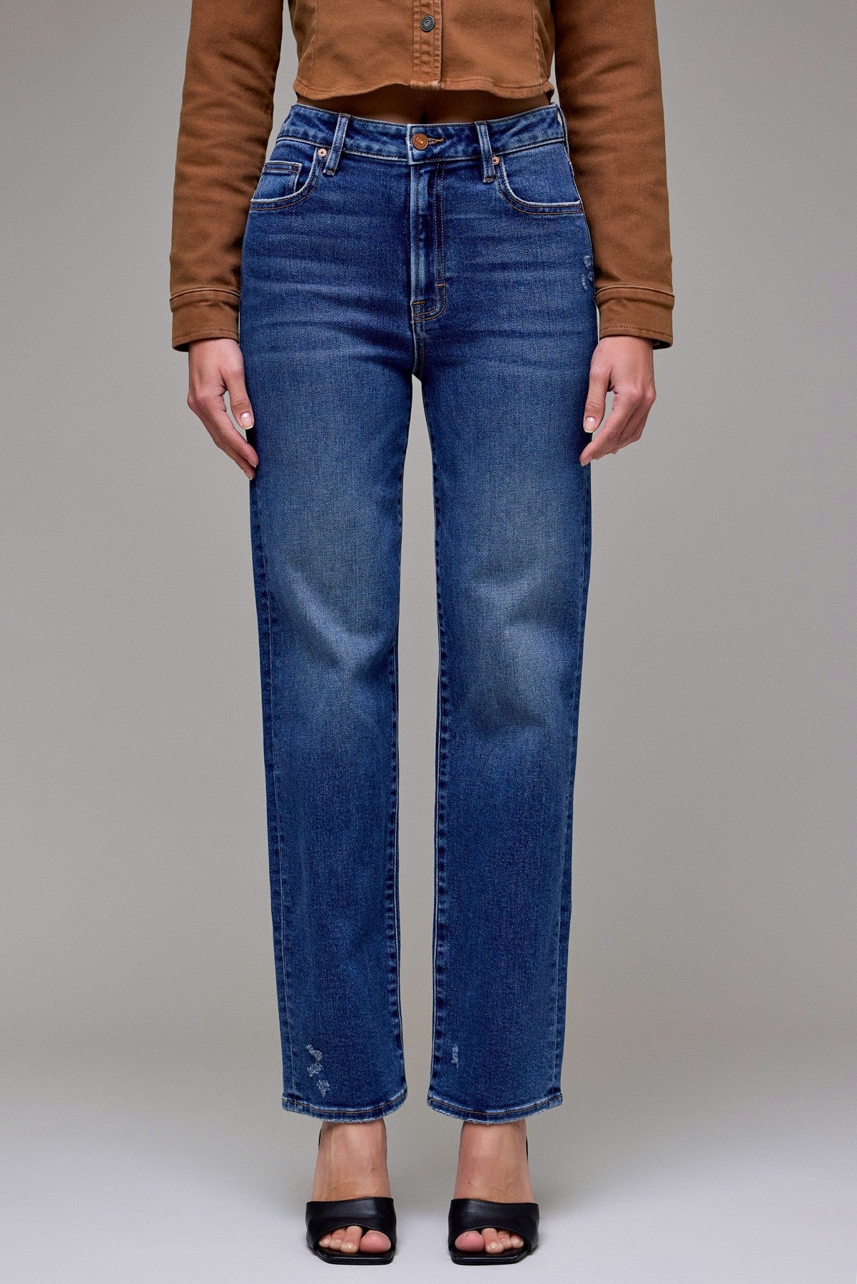 Classic Straight Leg Dark Wash Jeans