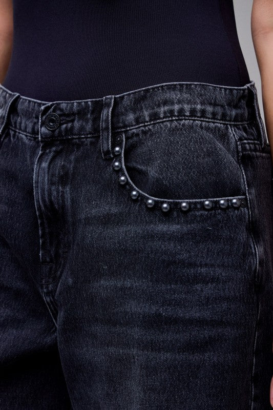 Onyx Baggy Studded Jeans