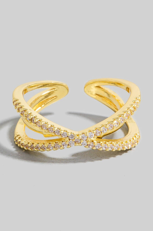Rhinestone X Ring