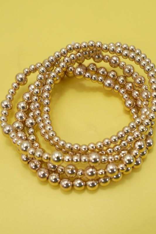 Gold Ball Beaded Bracelets - Clothe Boutique