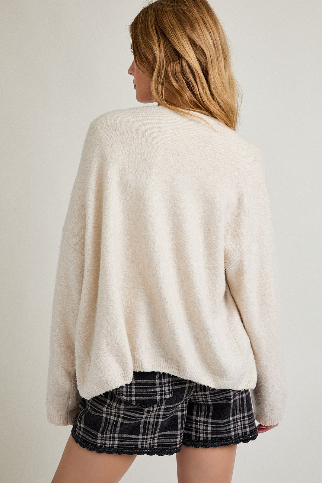 Button Down Cardigan Ivory - Clothe Boutique