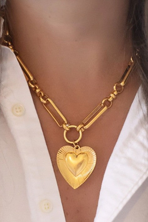 Etched Heart Necklace