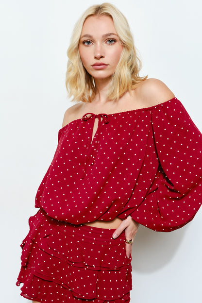 Emma Off Shoulder Flirty Top - Clothe Boutique