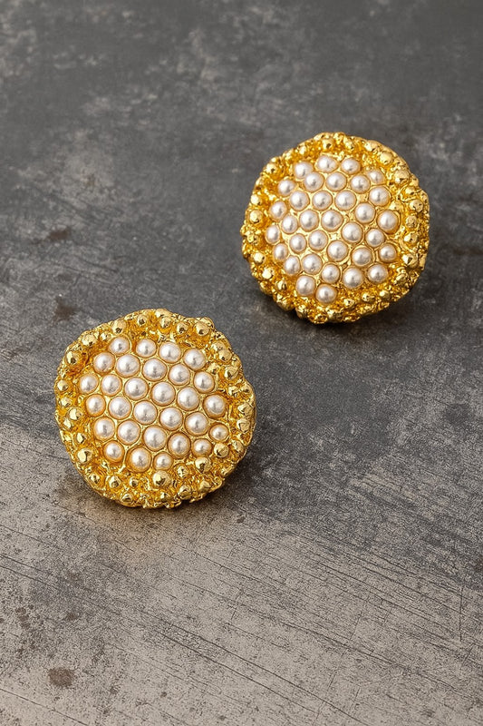 Pave Pearl Studs